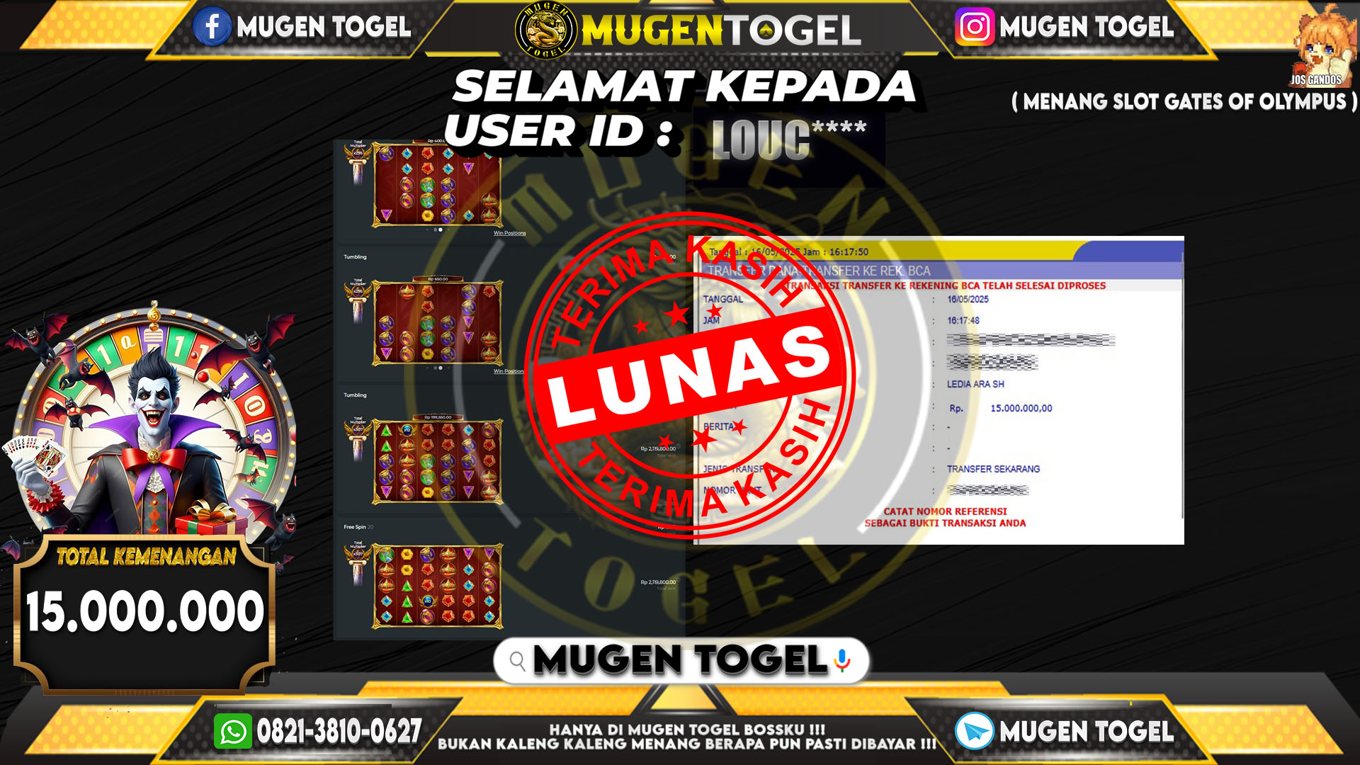 Selamat kepada LOUC***