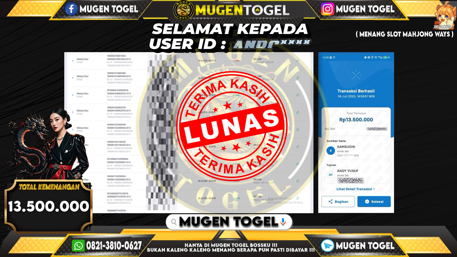 Selamat kepada ANDR****