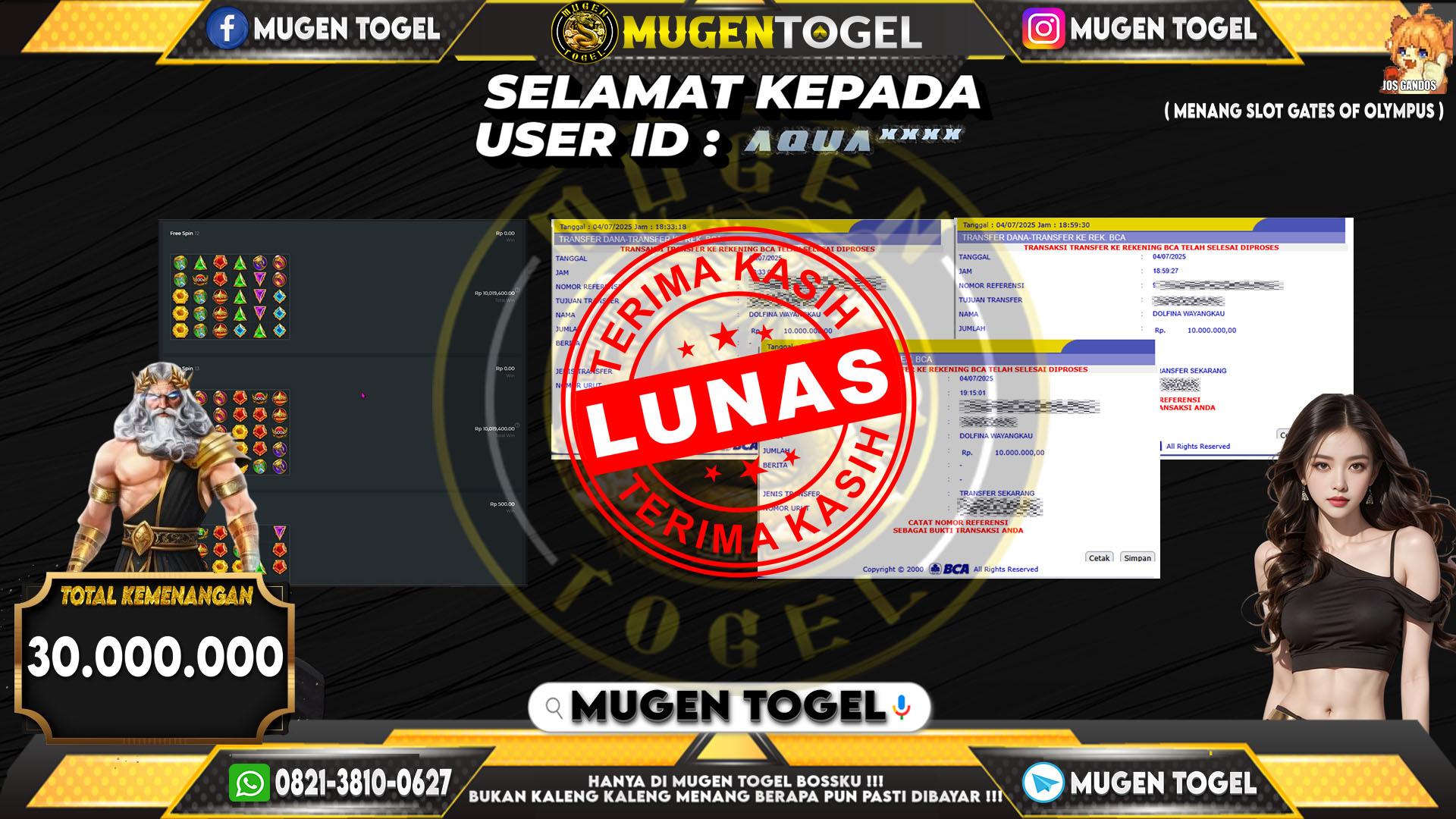 Selamat kepada AQUA****