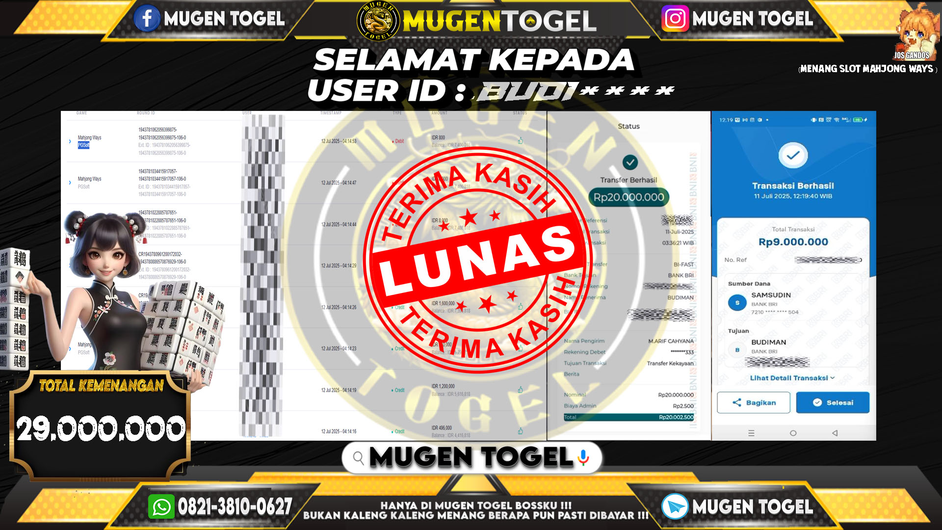 Selamat kepada BUDI***