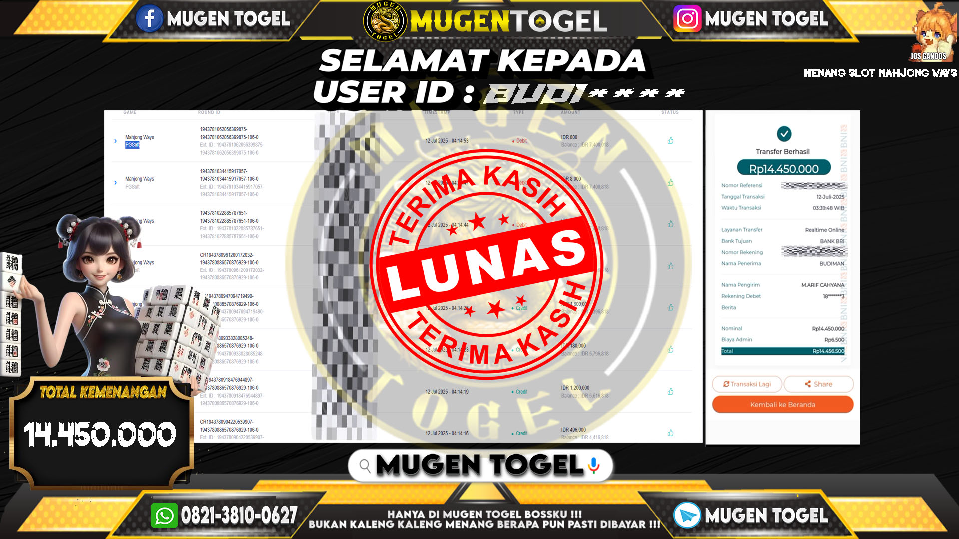 Selamat kepada BUDI*****