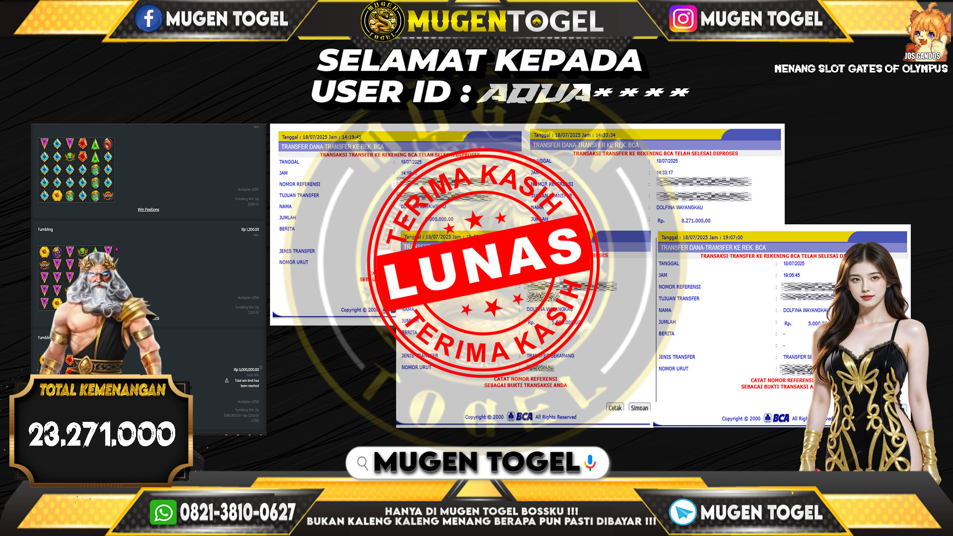 Selamat kepada AQUA******
