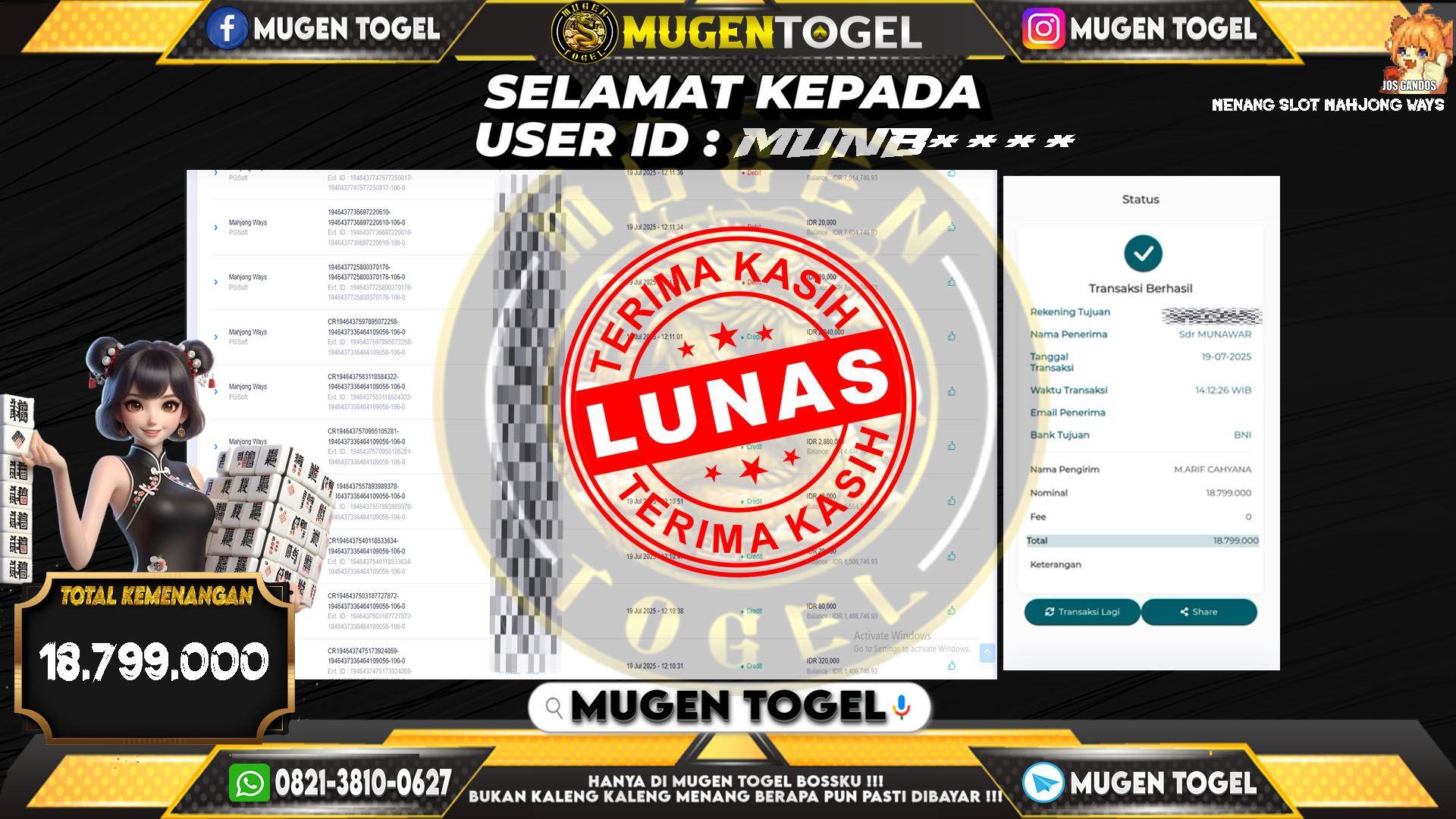 Selamat kepada MUNB****