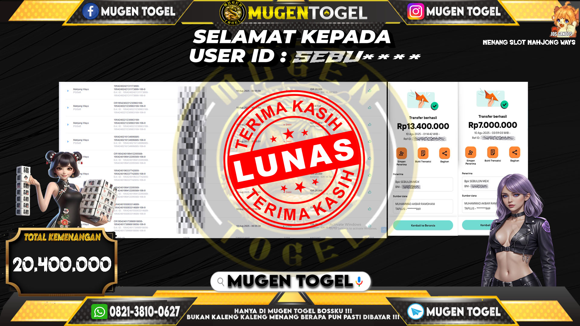 Selamat kepada SEBU***