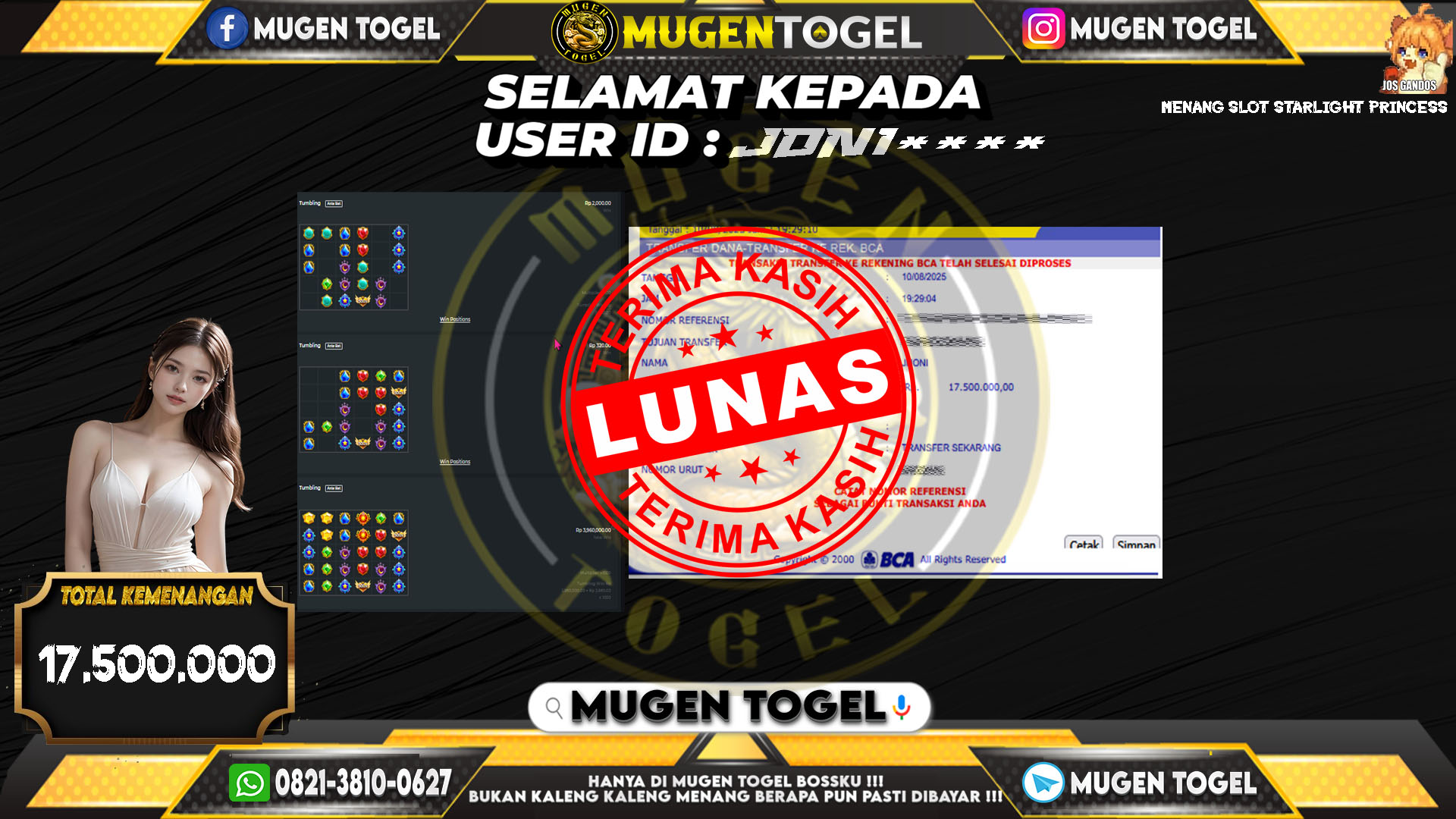 Selamat kepada JON1****