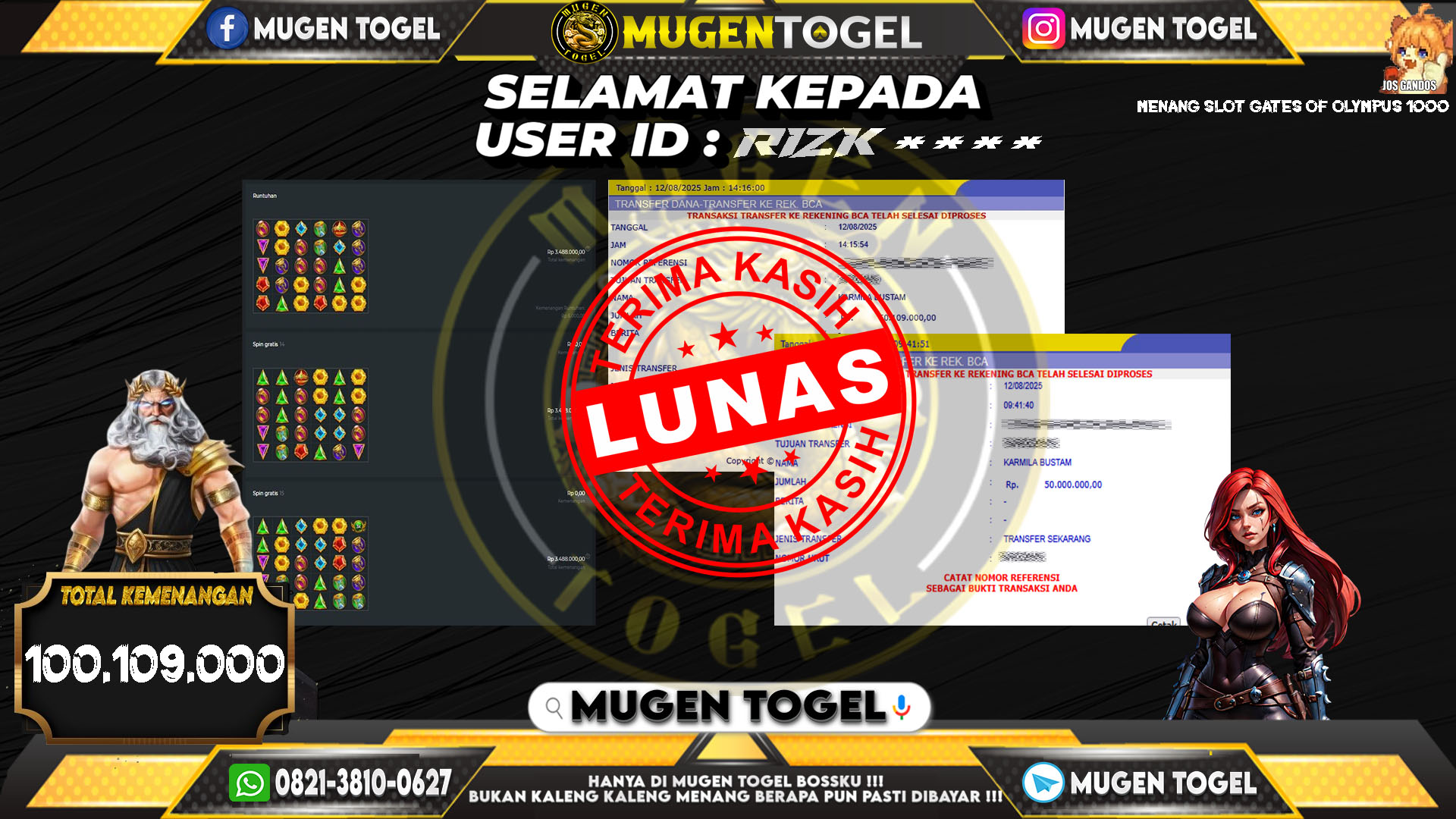 Selamat kepada RIZK*****